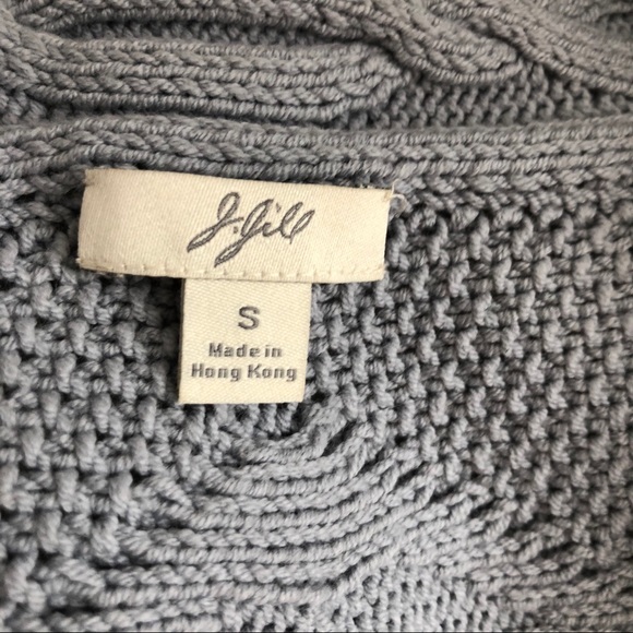 J.Jill gray/lavender Cable Knit Draped Cardigan - Picture 4 of 7